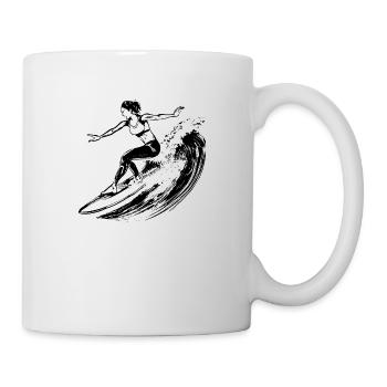 Surfing Surfer Surfing Drawing Gift - Mug - white - Right