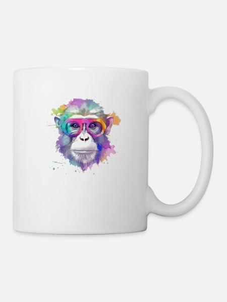 Koki der Schimpanse - Tasse - Weiß