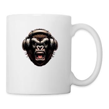 Gorilla Affe DJ mit Kopfhörern - Tasse - Weiß - Rechts