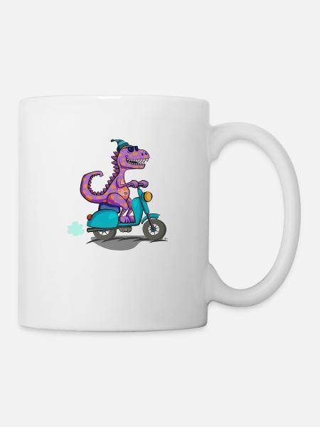 Dino Scooter Cool #2 - Tasse - Weiß