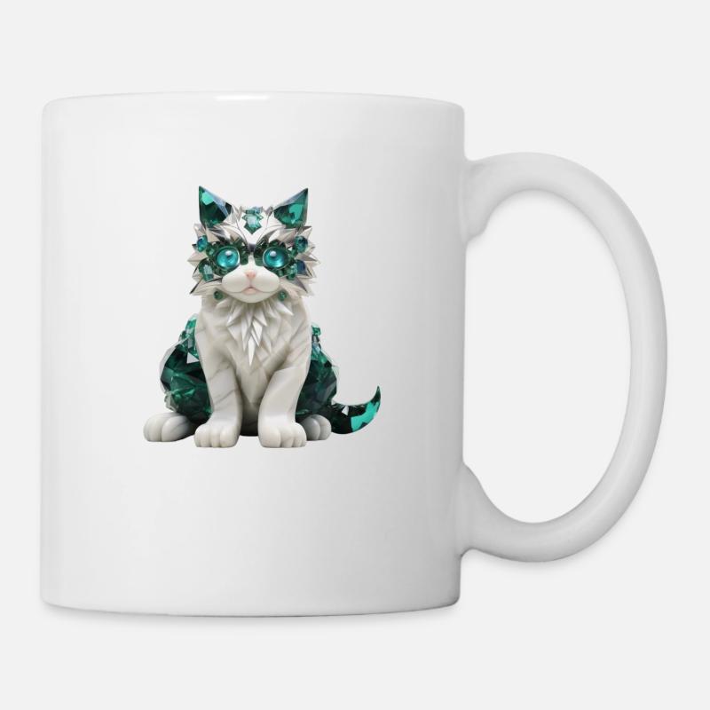 Geburtsstein-Katze Mai - Tasse - Weiß