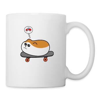 Hamster auf Skateboard - Tasse - Weiß - Rechts