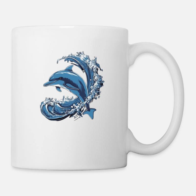 Dolphin Wave - Mug - white