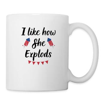 J’aime comment elle explose drôle 4th of July - Mug blanc - blanc - Droite