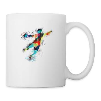 Handball, handballer, Beachhandball,Graffiti,bunt - Tasse - Weiß - Rechts