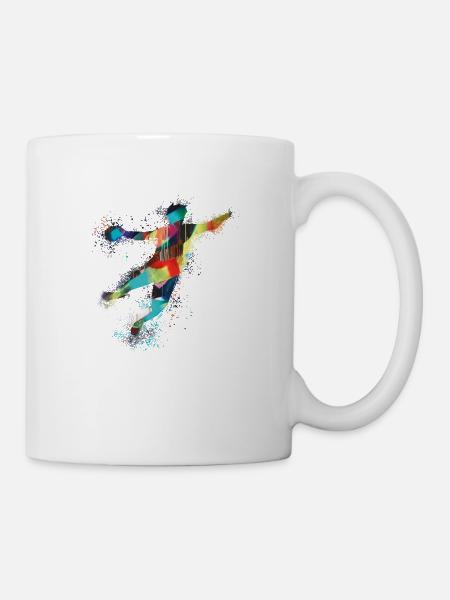 Handball, handballer, Beachhandball,Graffiti,bunt - Tasse - Weiß