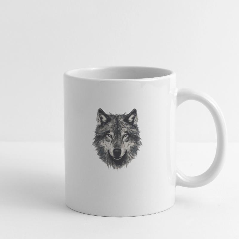 Wolf Wolf Head Scratch Marks Claws Wild Mug blanc