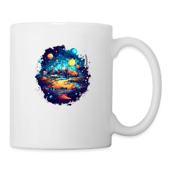 The view into an alien solar system with planets - Mug - white - Right
