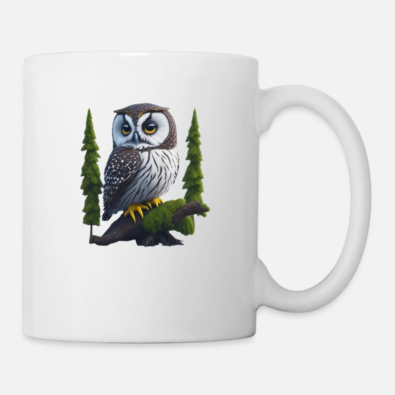 Petit hibou grand-duc - Mug blanc - blanc