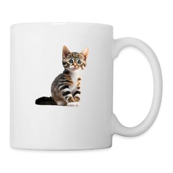 Niedliche junge Katze - Tasse - Weiß - Rechts