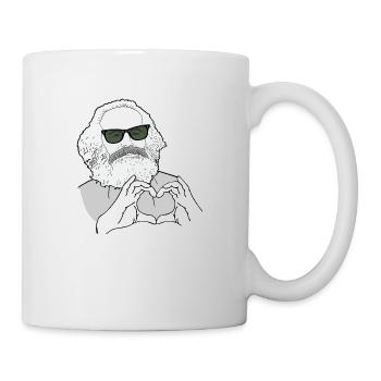 Karl Marx Hände bilden ein Herz Marxisten - Tasse - Weiß - Rechts