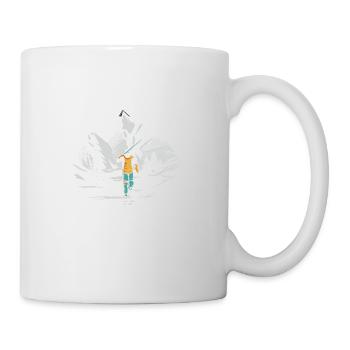 Skiing in the mountains - Mug - white - Right