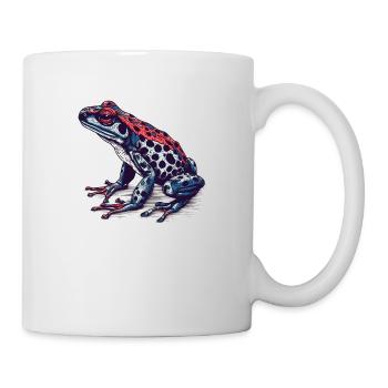 Pfeilgiftfrosch Amphibie in toller retro Optik - Tasse - Weiß - Rechts