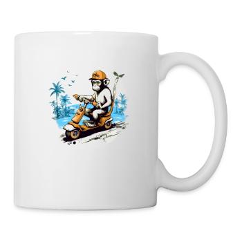 Zeze den Affen auf dem Roller - Tasse - Weiß - Rechts