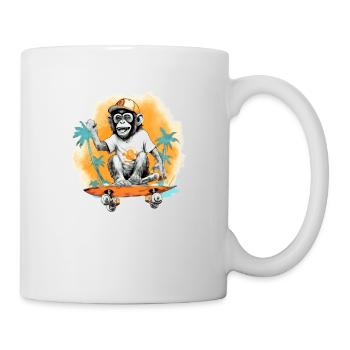 Kiki, der Skater-Affe - Tasse - Weiß - Rechts