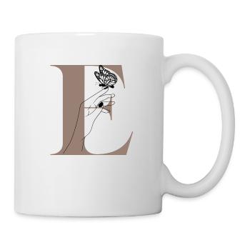 Buchstabe E Magischer Schmetterling - Tasse - Weiß - Rechts