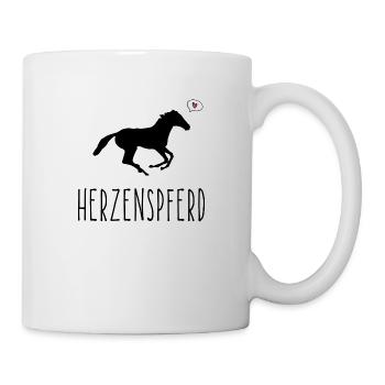 Pferdesprüche Pferdekopf Reiterin Reitsprüche - Tasse - Weiß - Rechts