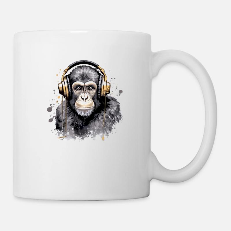 Kili, der audiophile Affe - Tasse - Weiß