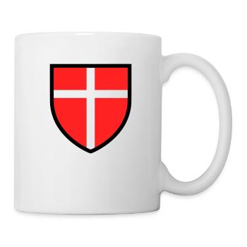 Blason croix blanche sur fond rouge - Mug blanc - blanc - Droite