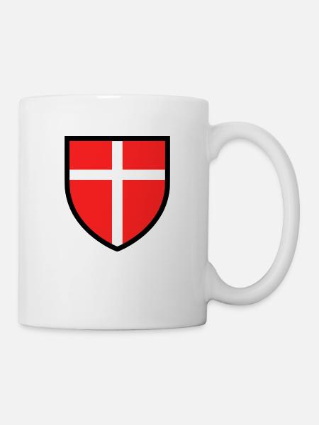Blason croix blanche sur fond rouge - Mug blanc - blanc