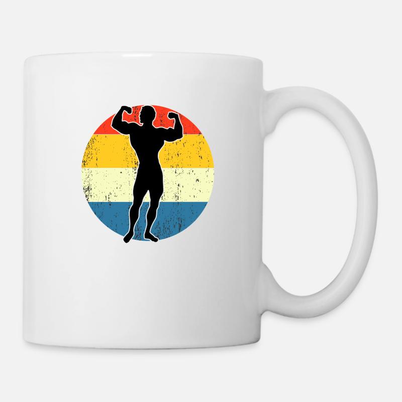 Retro Vintage workout Sunset Design - Mug blanc - blanc