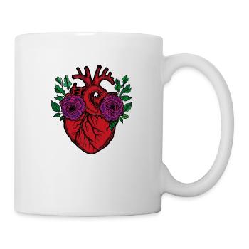 le cœur et les fleurs - Mug blanc - blanc - Droite