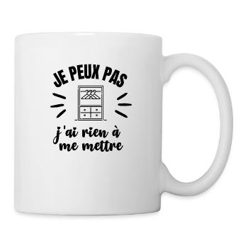 je peux pas j'ai rien à me mettre - Mug blanc - blanc - Droite