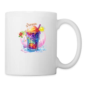 Slush Eis Regenbogen Farben Sommer Spaß Urlaub - Tasse - Weiß - Rechts