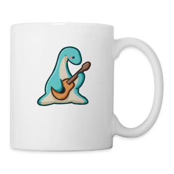 hugadino Dino spielt Gitarre, süßer Dinosaurier - Tasse - Weiß - Rechts