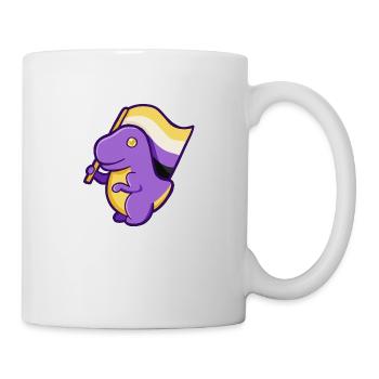 hugadino nicht-binärer Dino, süßer Dinosaurier - Tasse - Weiß - Rechts