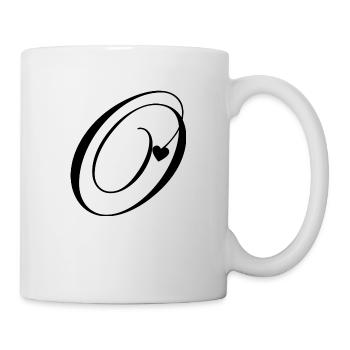 Brief o Herz Kalligraphie - Tasse - Weiß - Rechts
