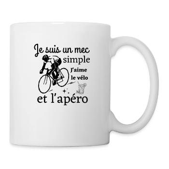 Vélo - mec simple - Mug blanc - blanc - Droite