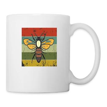 Vintage-Biene Retro-Sonnenuntergang - Tasse - Weiß - Rechts