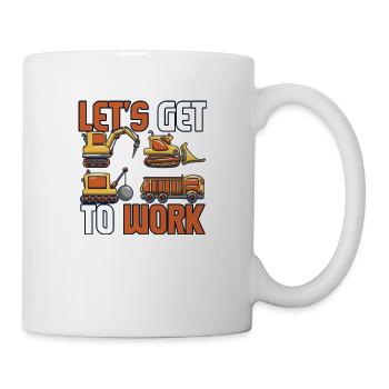 Bagger Baustelle Bauarbeiterin Mädchen I Geschenk - Tasse - Weiß - Rechts