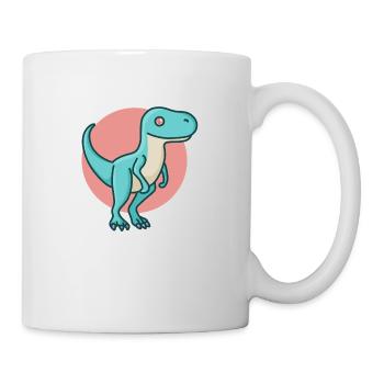 hugadino Velociraprot, Dino, süßer Dinosaurier - Tasse - Weiß - Rechts