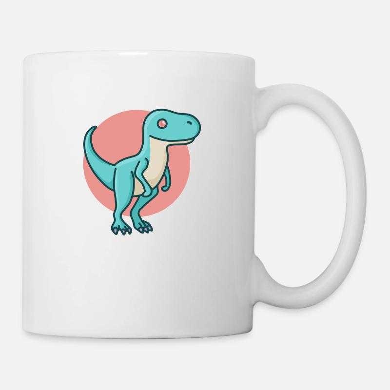 hugadino Velociraprot, Dino, süßer Dinosaurier - Tasse - Weiß