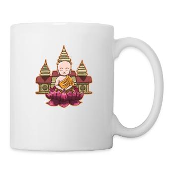Cambodge Temple Khmer Vintage Palmiers I Cadeau - Mug blanc - blanc - Droite