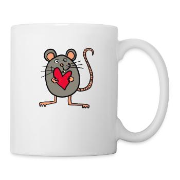 Mouse with heart - Mug - white - Right