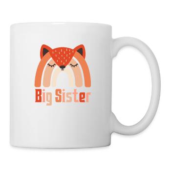 Grosse Schwester Fuchs Regenbogen - Tasse - Weiß - Rechts