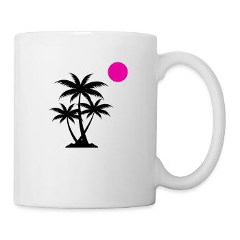 palme sunset - Tasse - Weiß - Rechts
