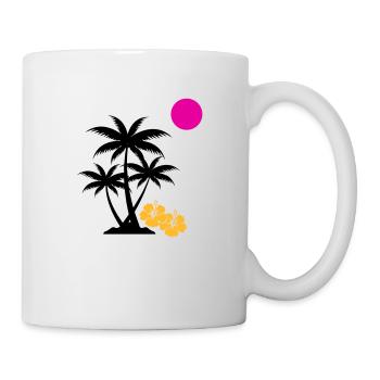 palme sunset - Tasse - Weiß - Rechts