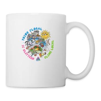 Pensez à l’escalade globale Fond lumineux local - Mug blanc - blanc - Droite