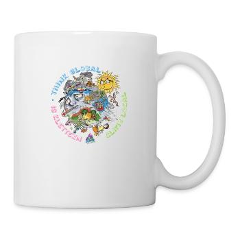 Pensez à l’escalade globale Fond sombre local - Mug blanc - blanc - Droite