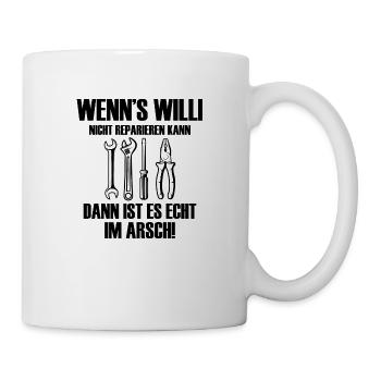 Handwerker Handyman Handwerk Werkzeug Baustelle - Tasse - Weiß - Rechts