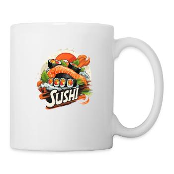 Une sélection élégante de sushis - Mug blanc - blanc - Droite