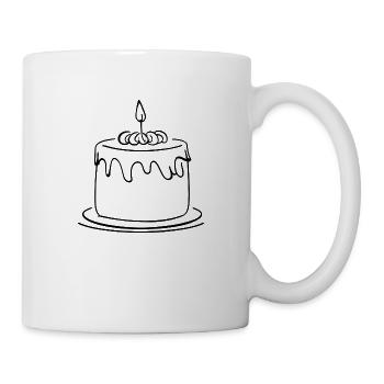 Geburtstagskuchen - Tasse - Weiß - Rechts