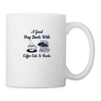 A Good Day Starts With Coffee And Cats Funny Cute - Mug blanc - blanc - Droite