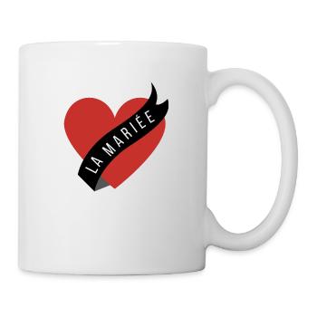 La mariée cœur rouge et ruban - Mug blanc - blanc - Droite