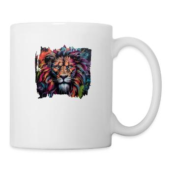 Löwe im Graffiti-Stil - Tasse - Weiß - Rechts