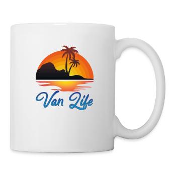 Van Life Sunset Beach Design - Tasse - Weiß - Rechts